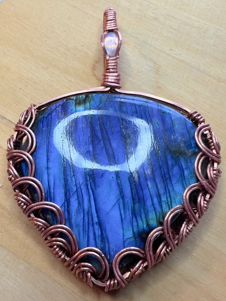 Blue Labradorite w/ Moonstone accent stone