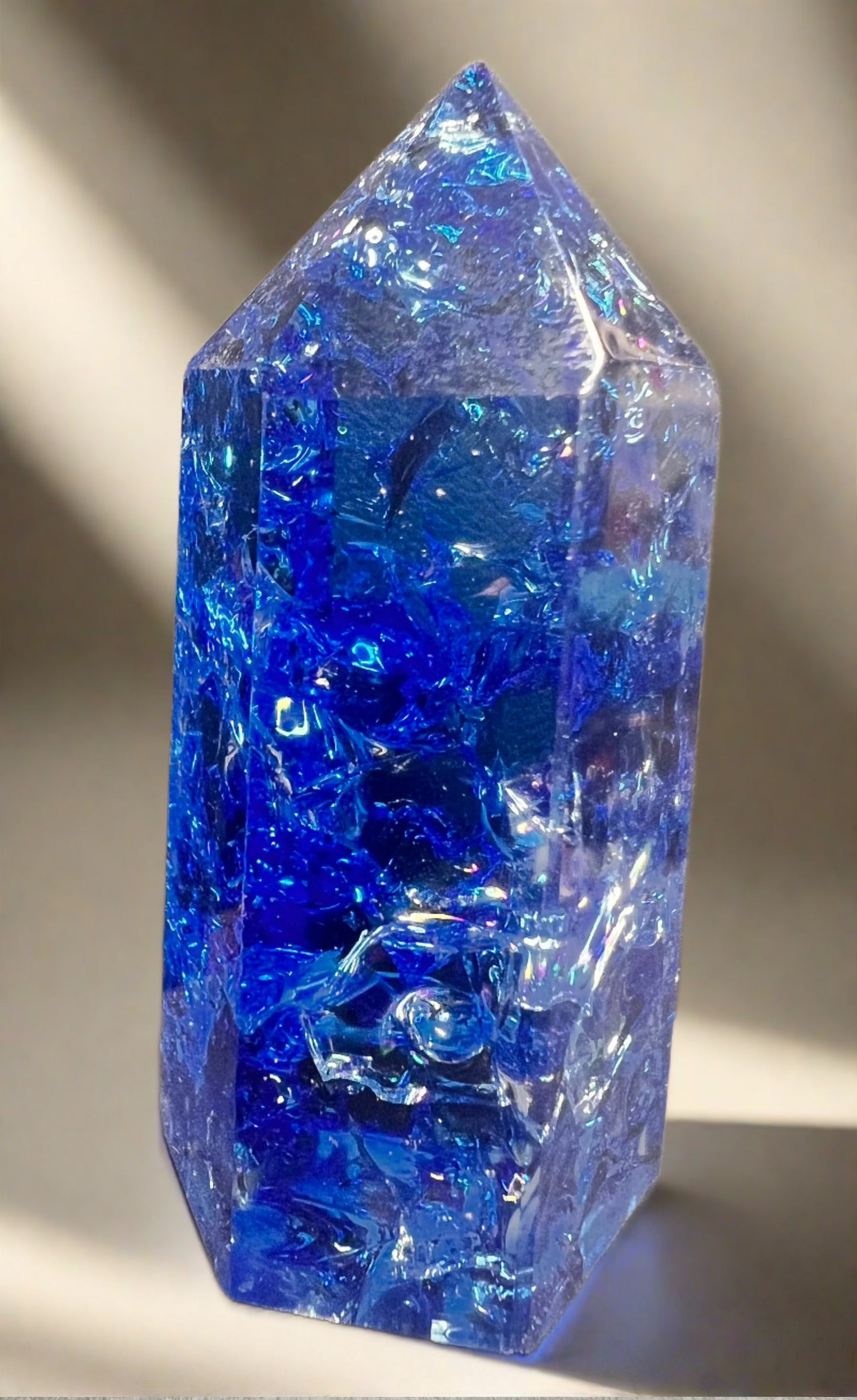 Blue Fire & Ice Quartz Point