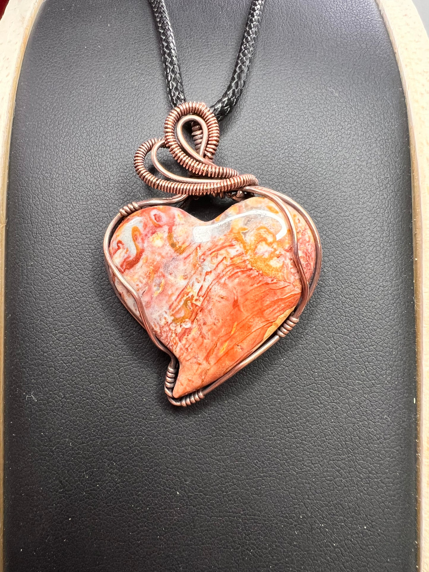 Red Moss Agate Heart