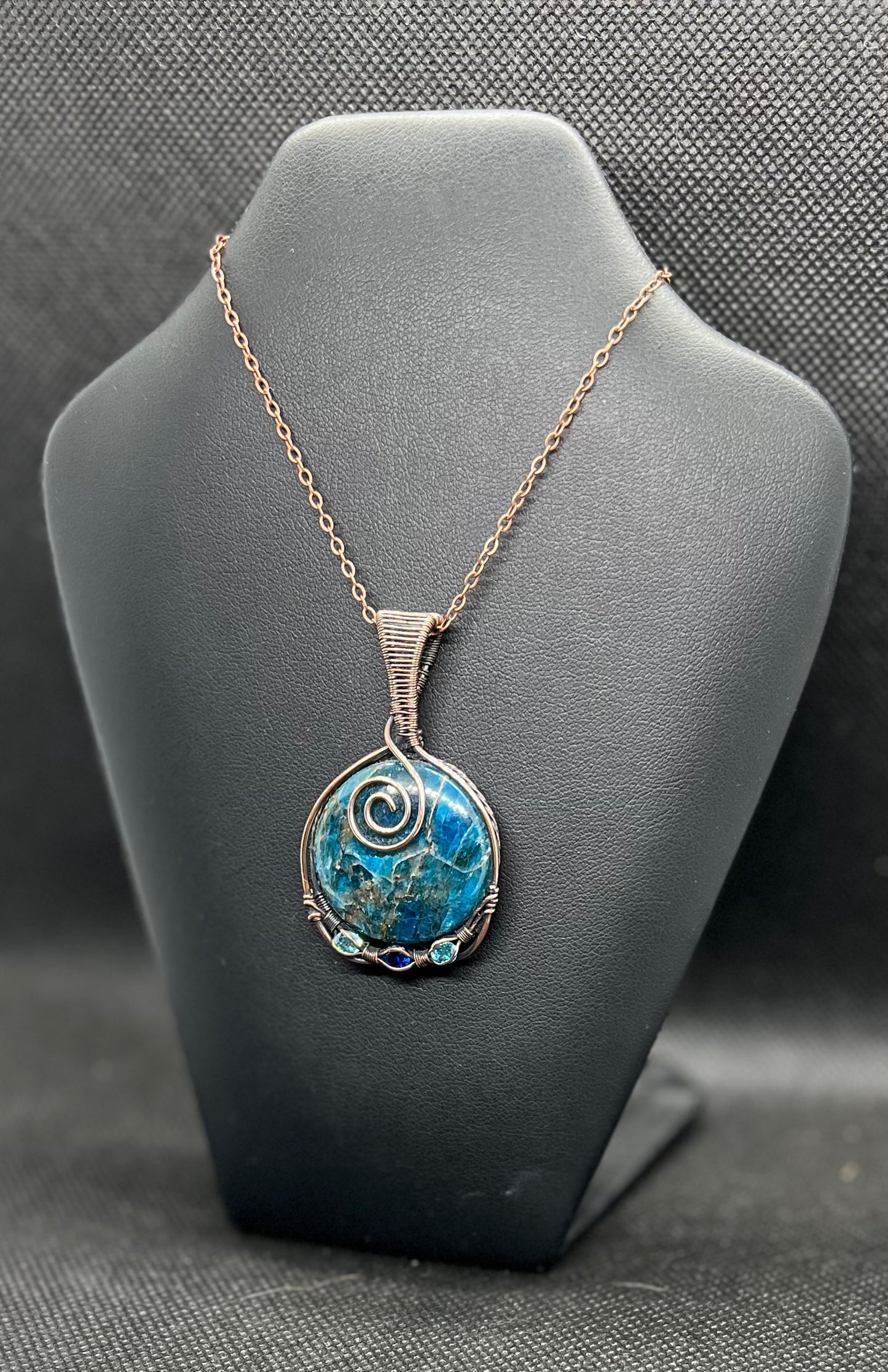 Blue Apatite with Accent Stones