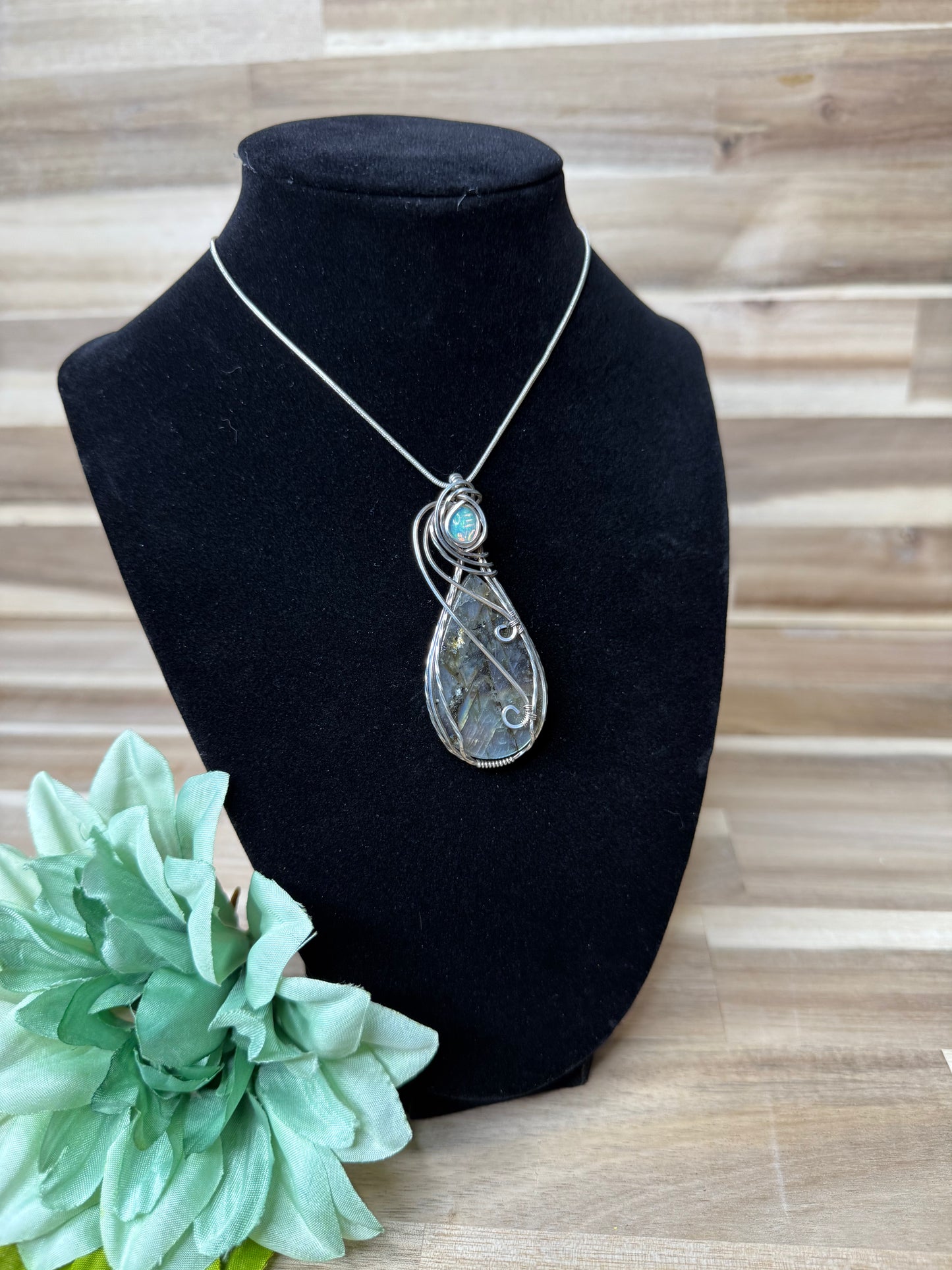 Labradorite with Opal accent stone