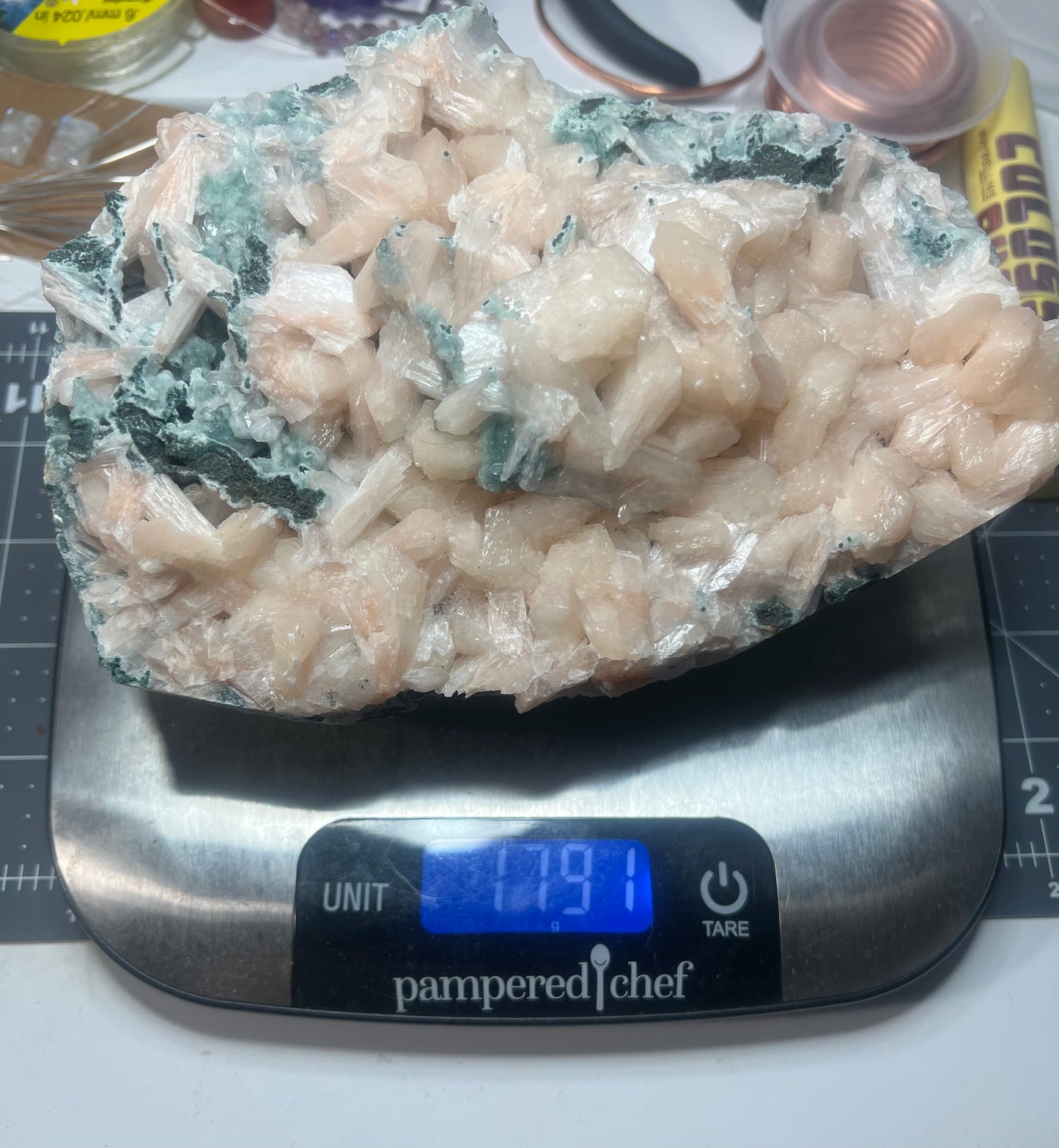 Peach Stilbite with Zeolite