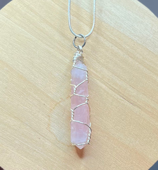 Rose Quartz Point Necklace