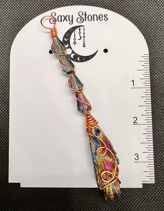 Aura Kyanite Broom Pendant