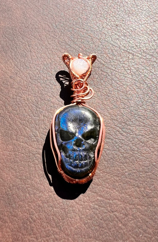 Skull with Moonstone