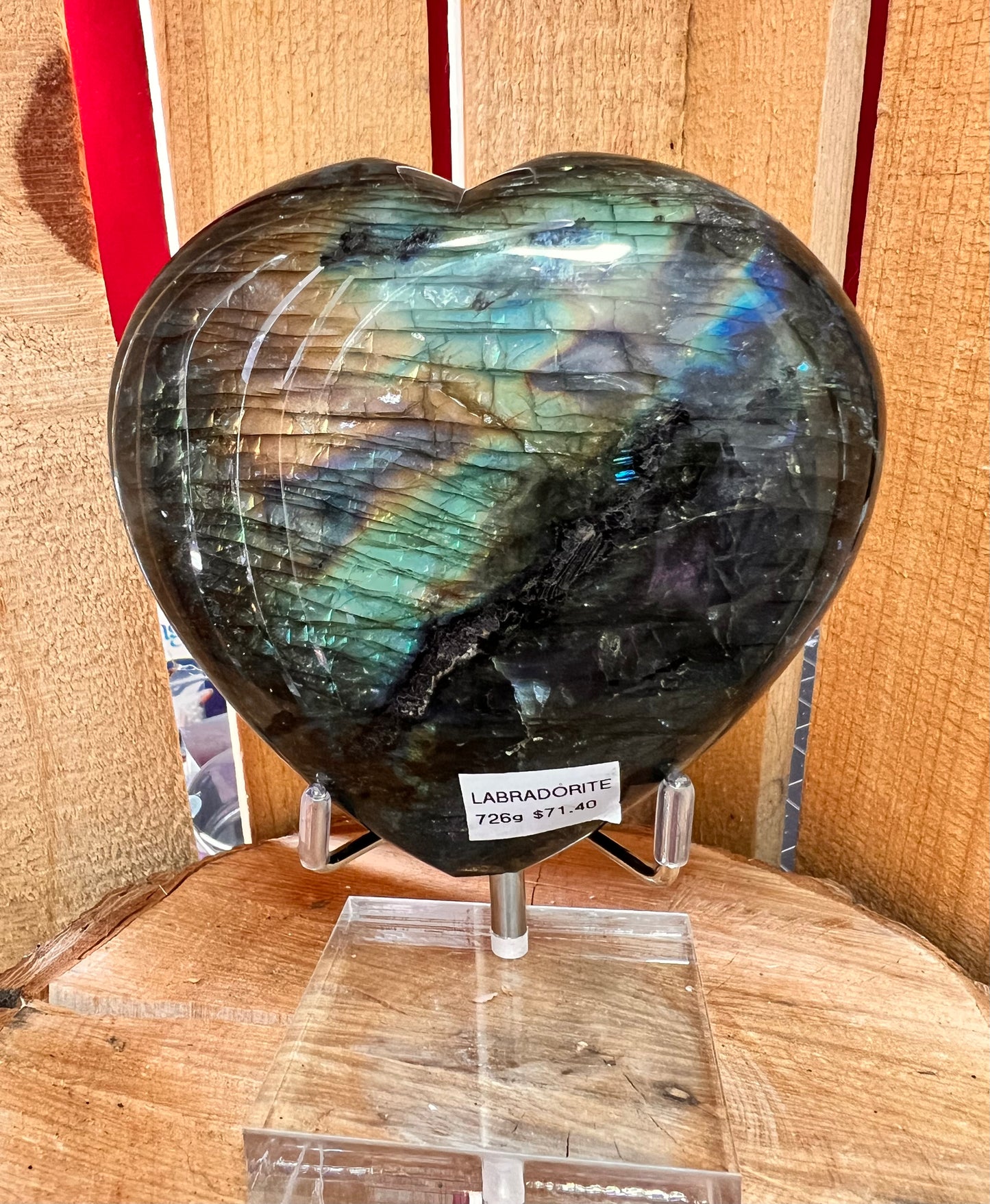 Labradorite Heart