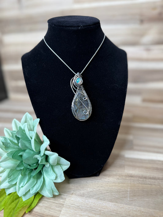 Labradorite with Opal accent stone