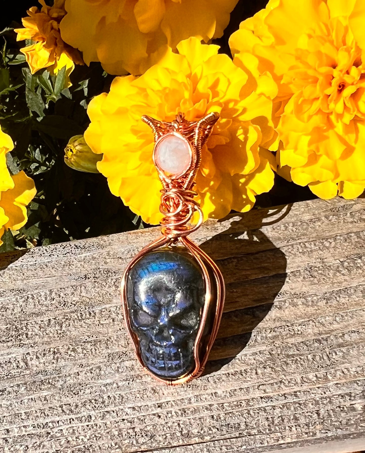 Skull with Moonstone