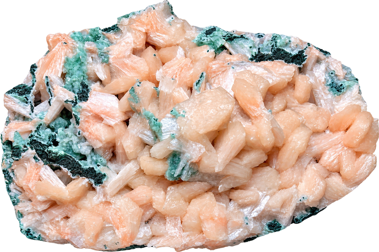 Peach Stilbite with Zeolite