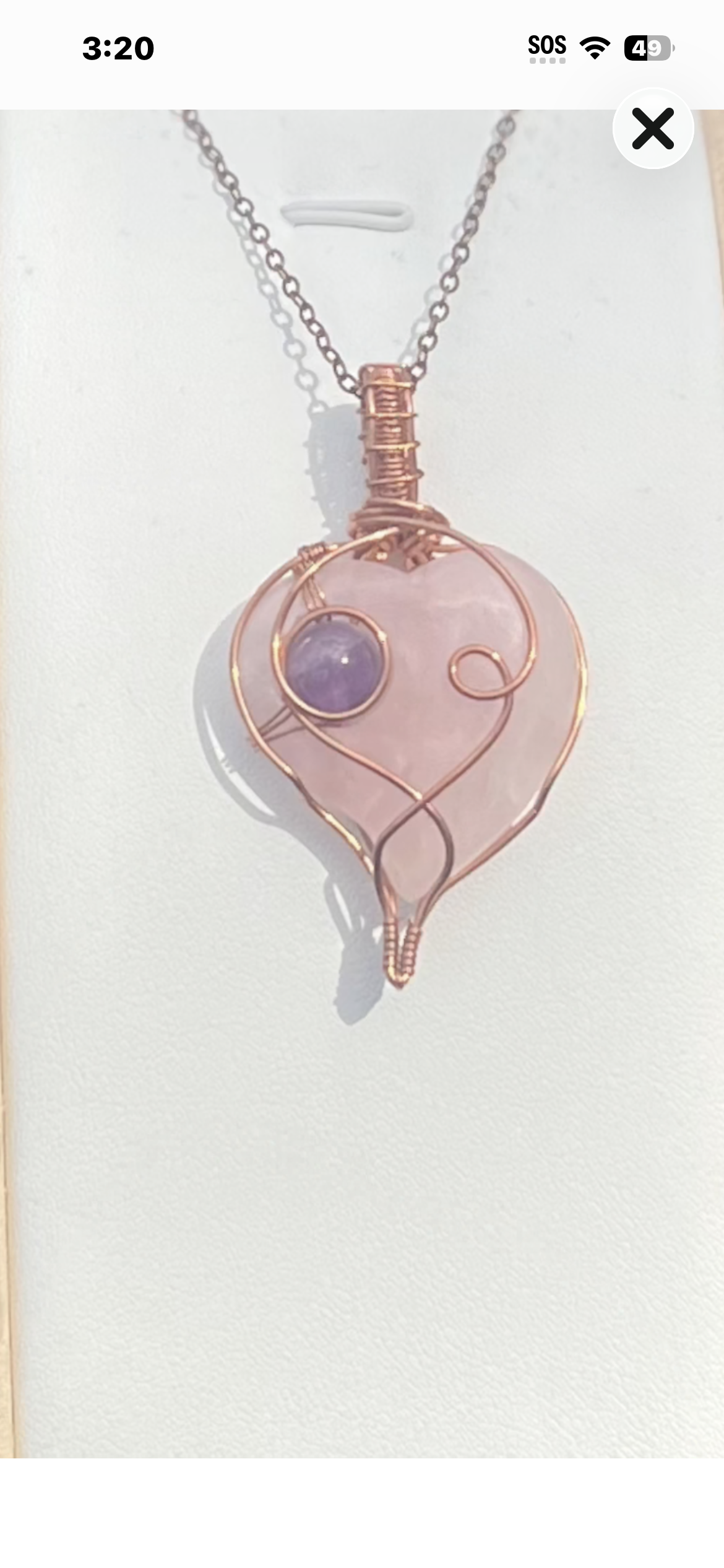 Rose Quartz with Amethyst Bead