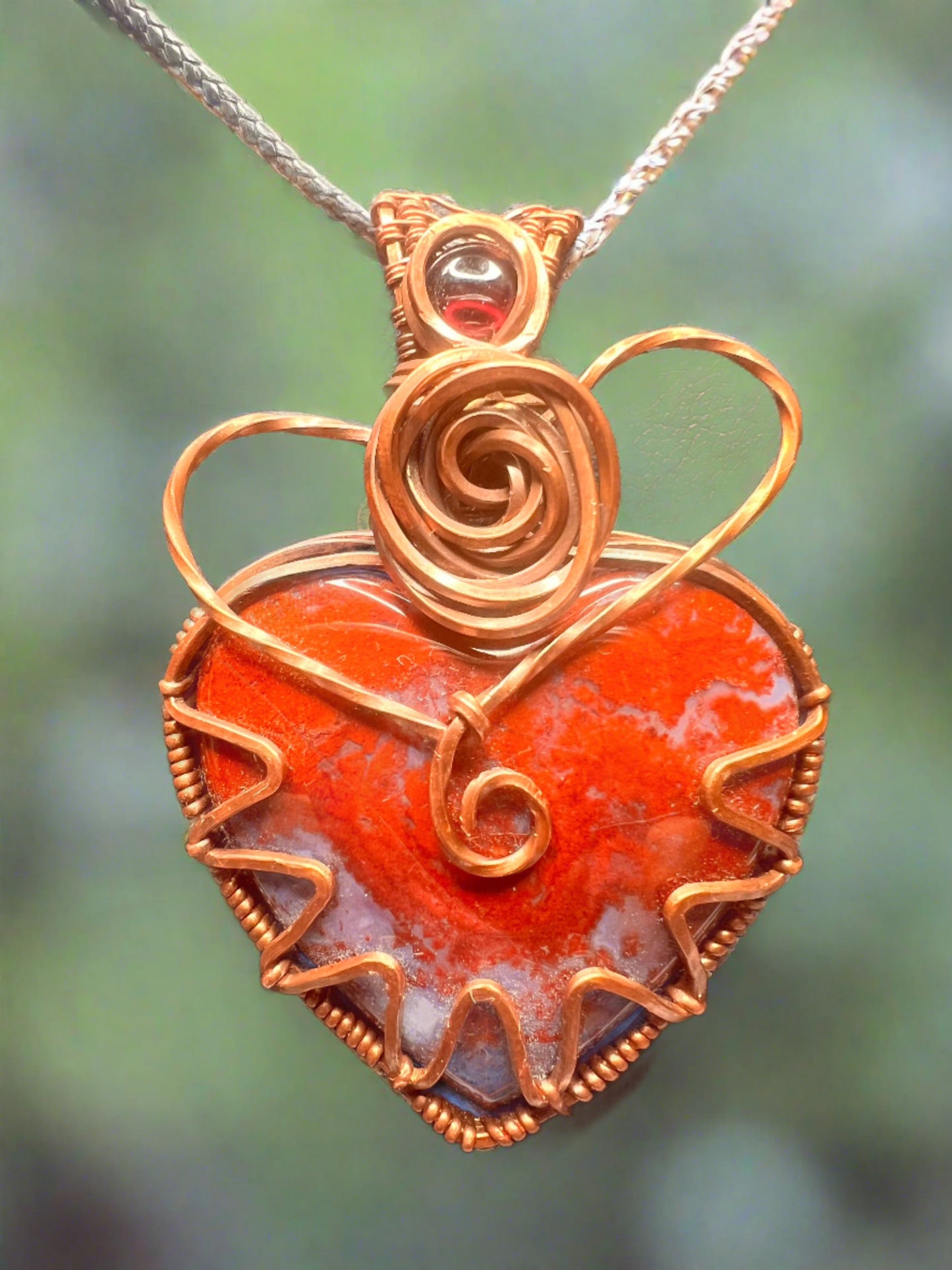 Red Jasper Heart Pendant