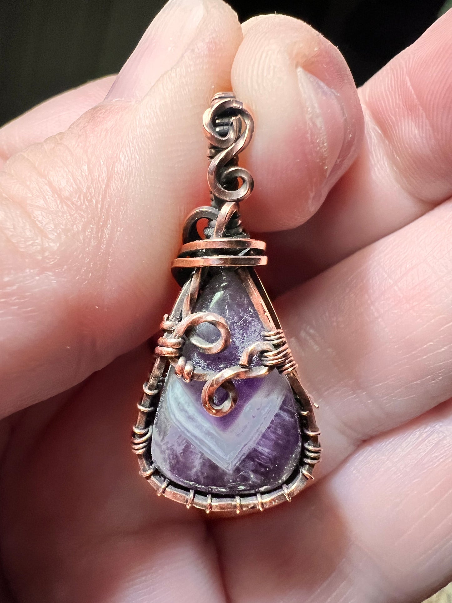 Chevron Amethyst Pendant