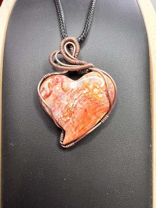 Red Moss Agate Heart