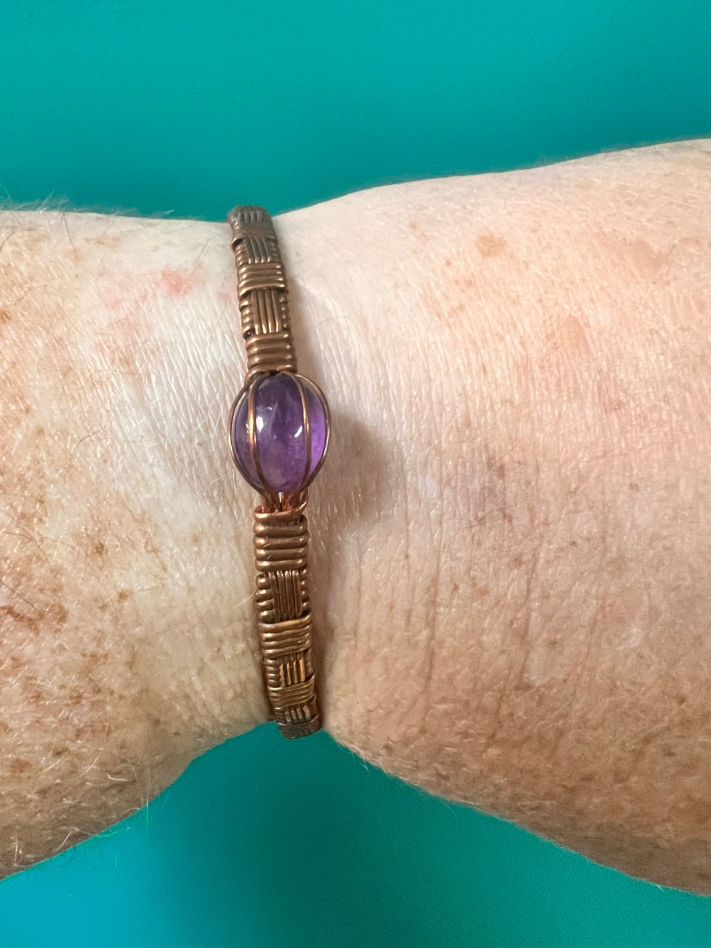 Amethyst/Copper Bangle