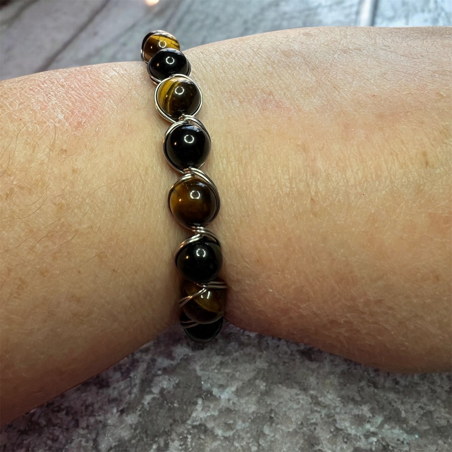 Black Obsidian/ Tiger Eye Bangle
