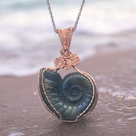 Labradorite Sea Shell Pendant