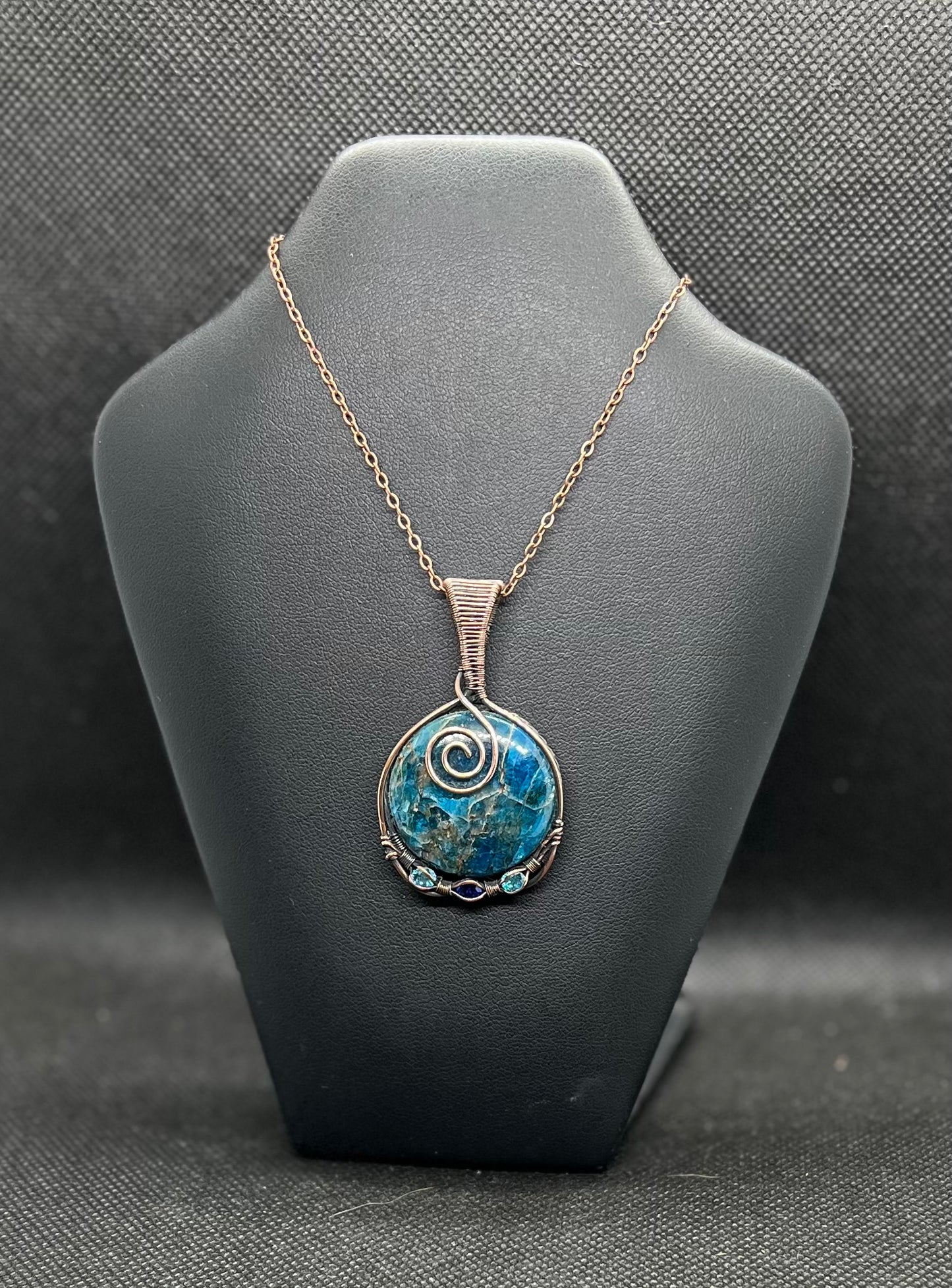 Blue Apatite with Accent Stones