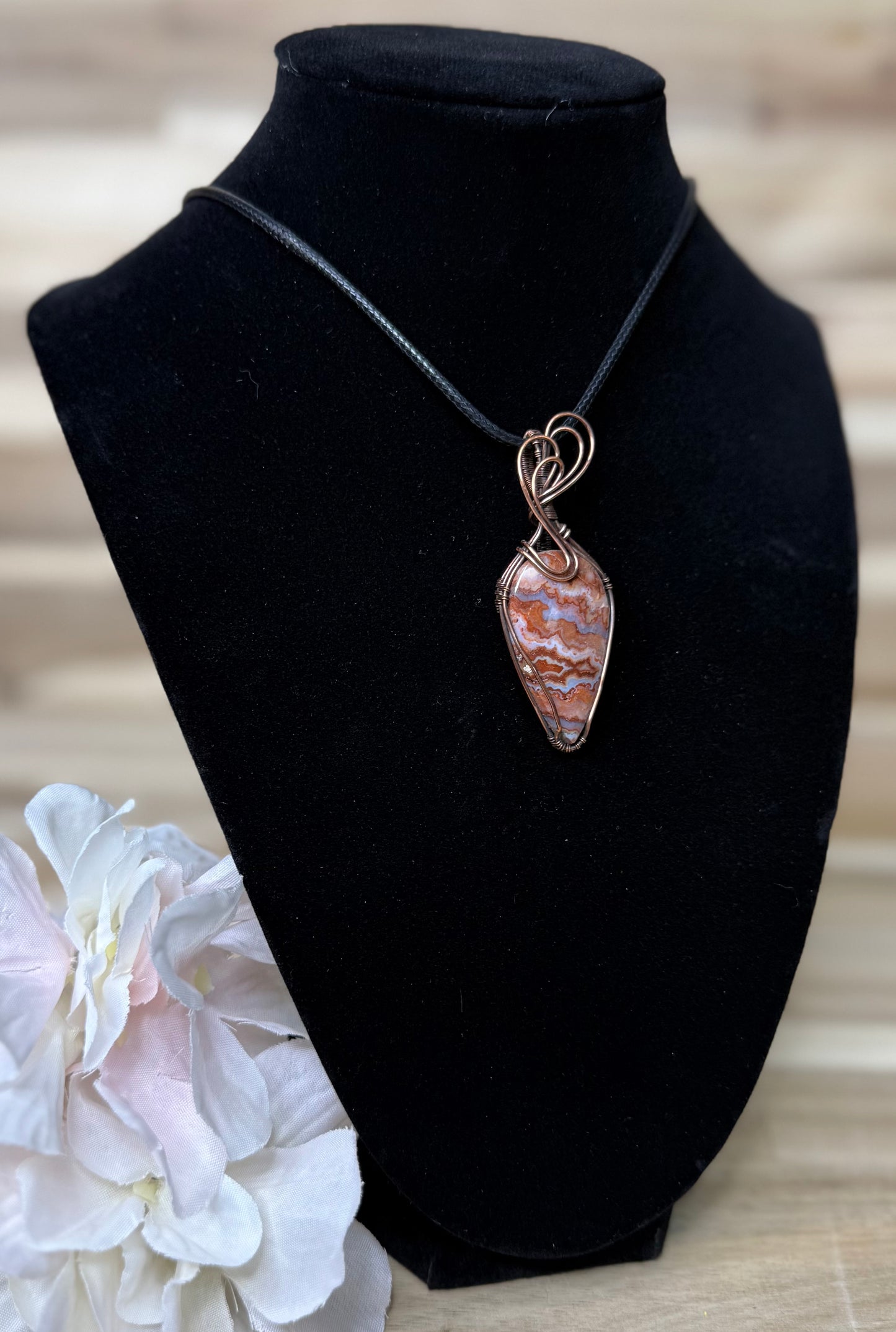 Red Lace Agate Pendant