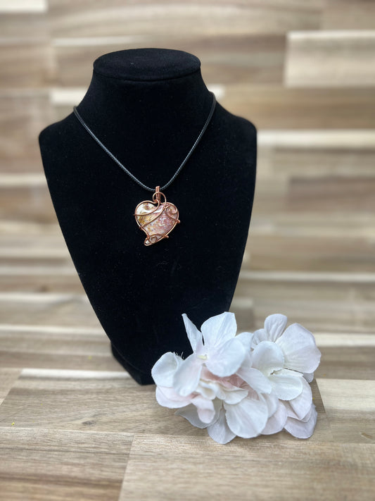 Red Moss Agate Heart pendant