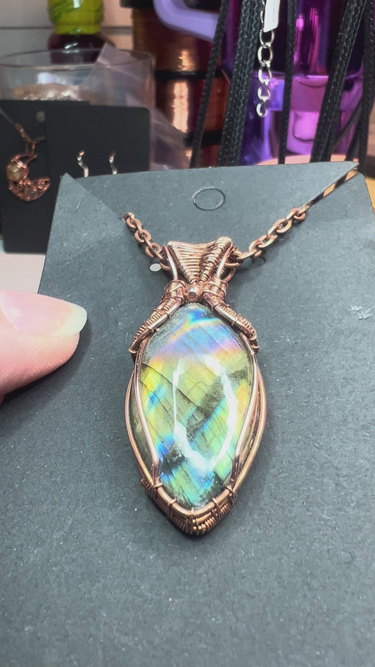 Labradorite Tear Drop Necklace