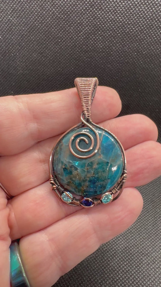 Blue Apatite with Accent Stones