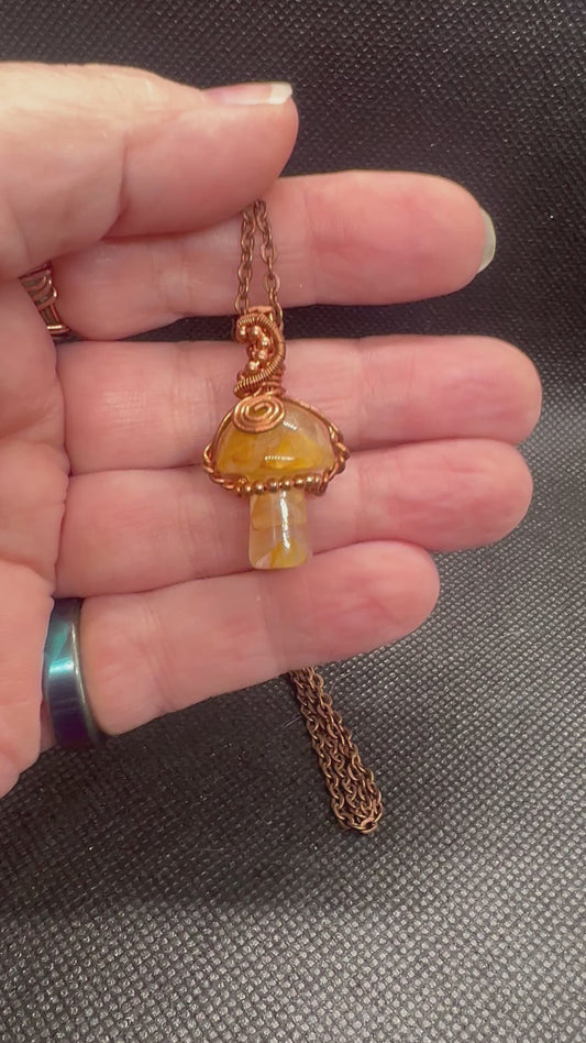 Golden Healer Mushroom Pendant