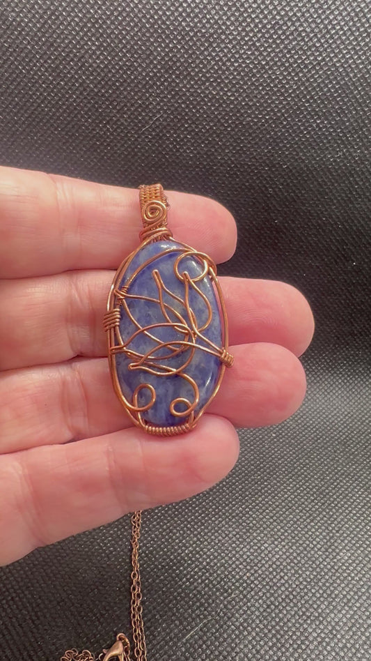Sodalite Lotus Necklace
